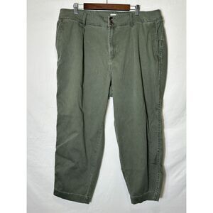 A New Day Womens Plus Size Olive Green Chino's Flat Front Slash Pockets Size 18W